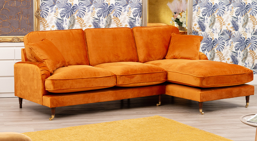 Corner sofa store orange